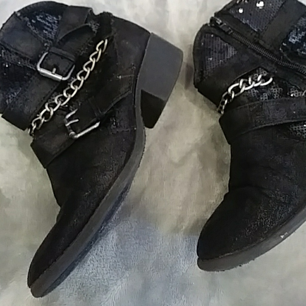 Pair of black girl cowgirl Justice boots